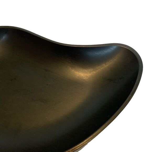 Vintage MCM Black Grainware Kidney Dish Bowl Catch-All Tabletop Snacks Modern - Picture 7 of 9